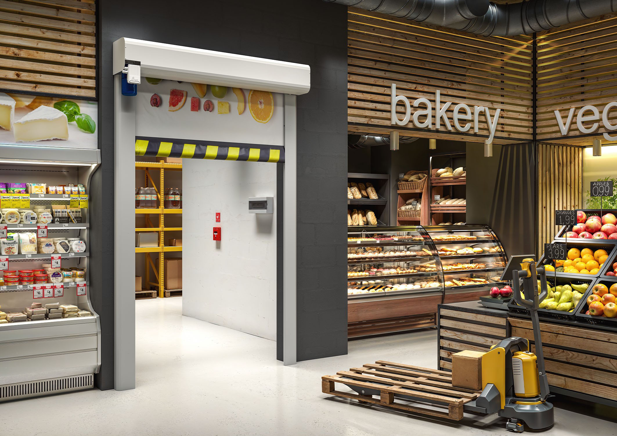 Puerta rápida para supermercado